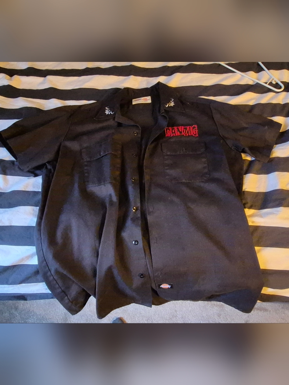 Vintage Danzig Embroidered Black Dickies Work Shirt